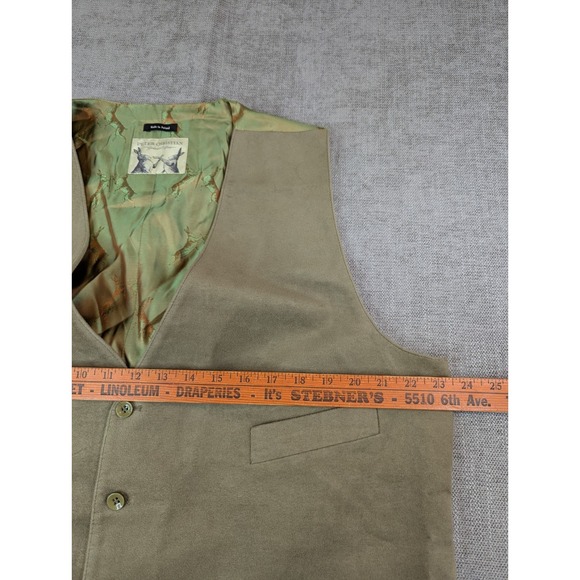 Peter Christian Vest Men 50L Moleskin Merlin Waistcoat Faux Suede Button Pockets - Picture 4 of 7